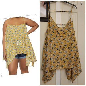 Flared Diamond Print Vcut Tank